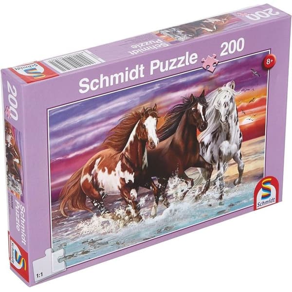 Puzzle Dyr - SCHMIDT - Trio af vilde heste - 200 brikker - Lilla - Barn Violett