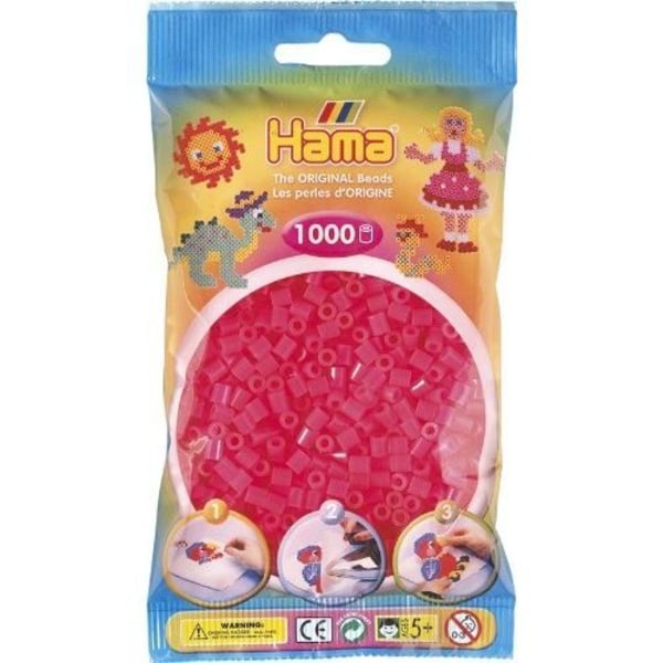 HAMA Helmet - Fuksiapinkki - 1000 helmeä - Lapsille - Sekä tytöille että pojille - Vaaleanpunainen Fuksia