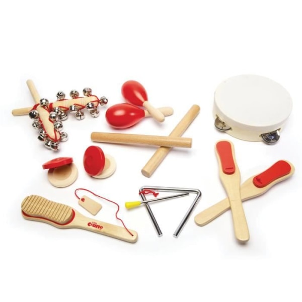Musikinstrument - TIDLO - Set med 14 slaginstrument - Blandat - Barn - Beige, vit och röd