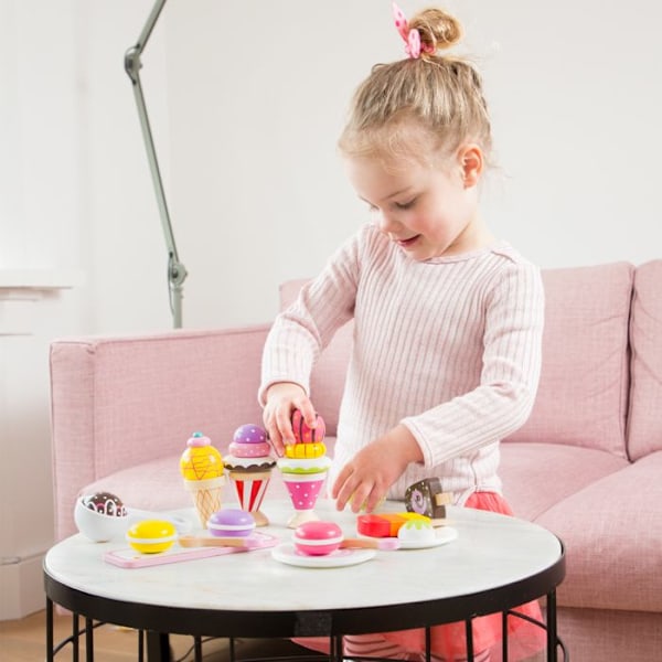 UUSI KLASSIKKOLELUT - Puinen Jäätelösarja 20 Kappaletta