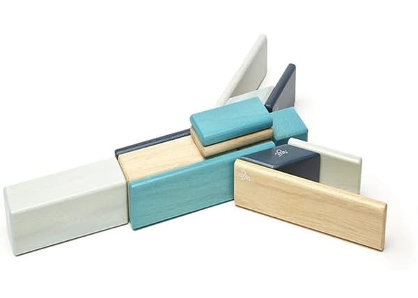 Tegu 14 delar magnetiskt träblockset, Blues Blå
