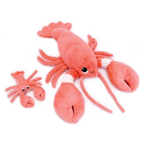 Peluche - Les Déglingos - Iloveyou - Mamma och bebis hummer - 48 cm - Korall Rosa