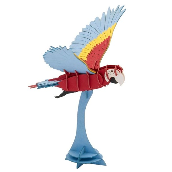 3D-pappermodell - Fridolin - Flygande Ara - 12x8x13 cm - Kreativ aktivitet - Från 8 år Röd