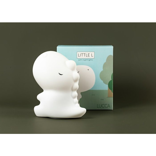 Little L - Lucca Dino nattlampa med fjärrkontroll - COOL KIDS PROJEKT Vit