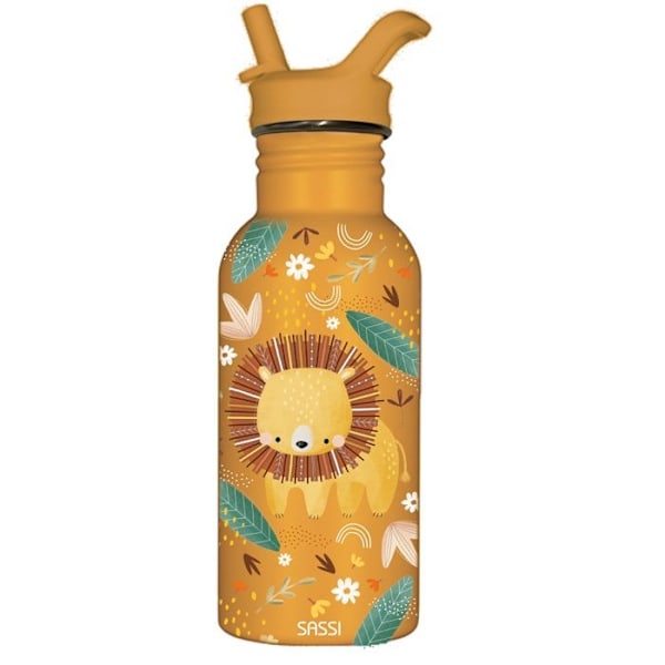Inoksinen pullo - Sassi Junior - Chompy leijona - 500 ml - Monivärinen - Isoterma. Flerfärgad