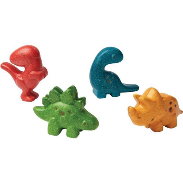 PLAN TOYS FIGURAATIOIDEN: 4 DINOSAURUSTA Flerfärgad
