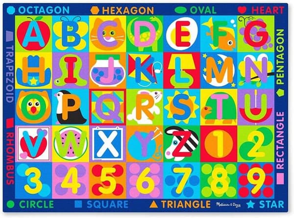 Melissa & Doug - Gigantisk ABC-123 tæppe Röd