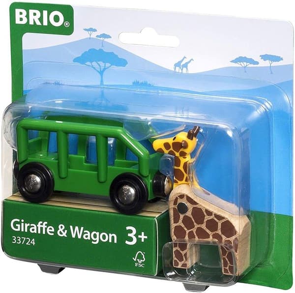 Vogn Giraf - BRIO - Legetøjsmodel til børn - Vippende giraf - Unisex Orange
