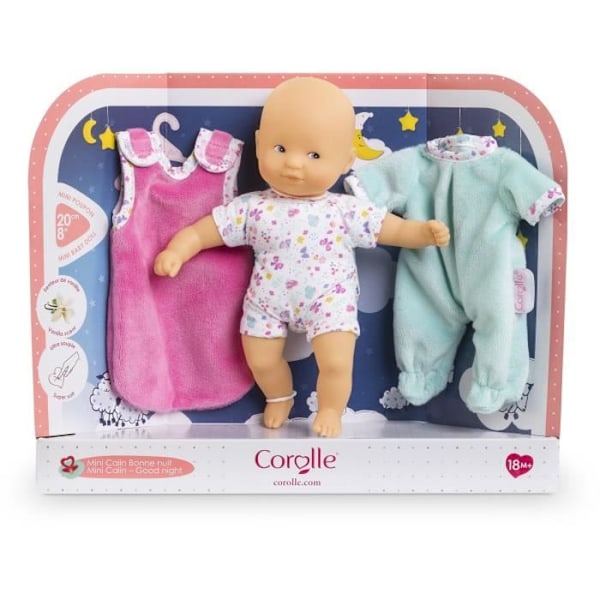 Poupon - COROLLE - Mini Calin Bonne Nuit Papillons - 20 cm - 2 lisävarustetta - alkaen 18 kuukautta