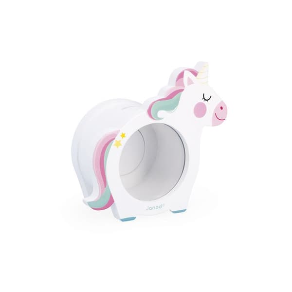 Spargris vit unicorn - Transparent ansikte Vit