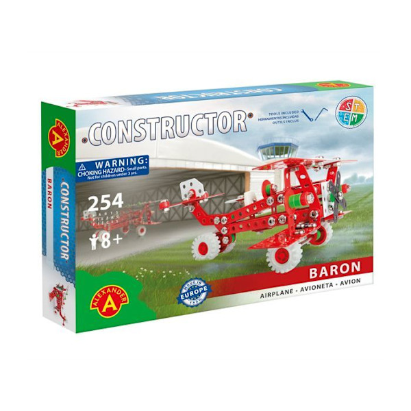Alexander Toys - Konstruktör Baron - Retro flygplan Röd