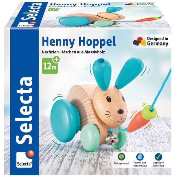 Selecta - Henny Hoppel trädlabb att dra - SCHMIDT Blå
