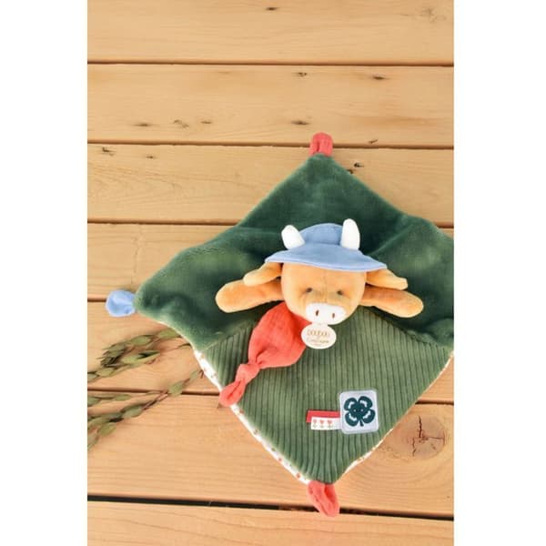 Aneth la vache - platt doudou - DOUDOU ET COMPAGNIE - Gosedjur/Doudous - Röd - Polyester / Bomull Grön