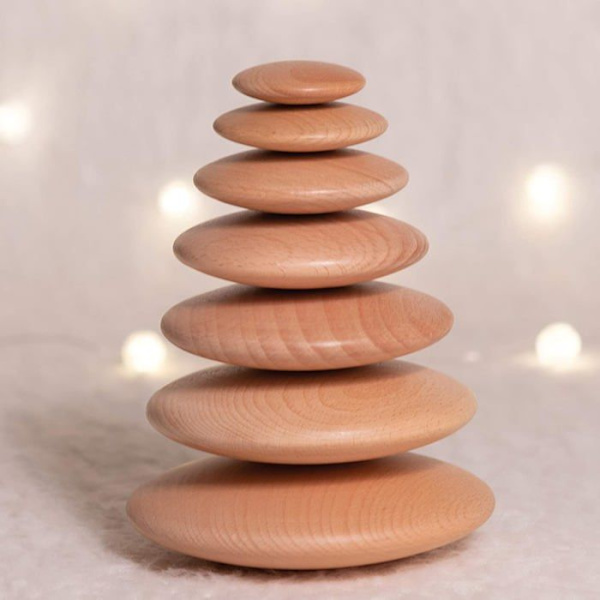Träknappar - TickiT - 73424 - Set med 7 - Natur - Mått 23x16x10 cm Beige