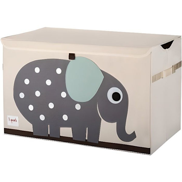 Leksakslåda - WEBER - Elefant - Barn - 100% Polyester - Grå Grå