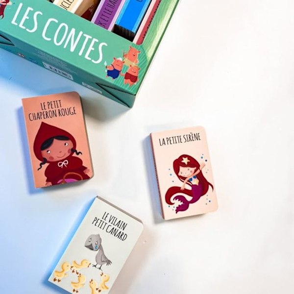 Set om 8 böcker Min lilla bibliotek Sagor Flerfärgad