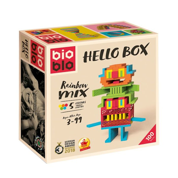 Bioblo - Bioblo Hello Box 100 tegelstenar - HUBTOYS Beige