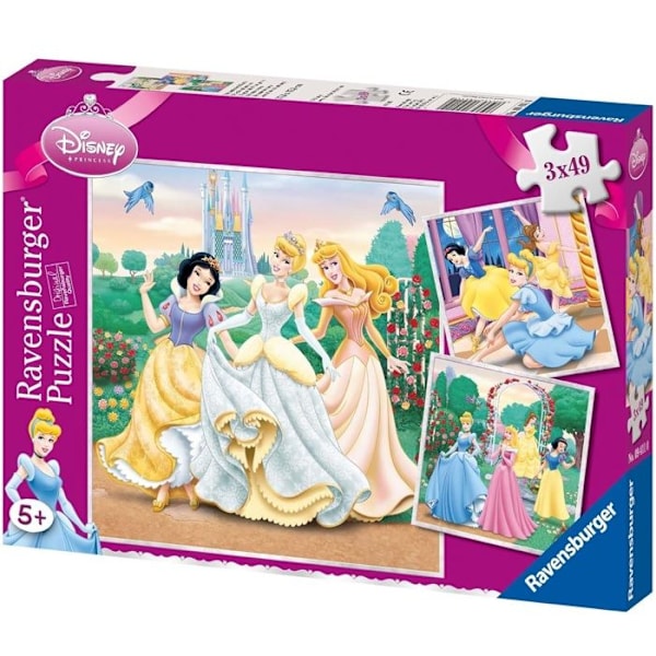 Disney Princess Pussel - Ravensburger - Set med 3 pussel med 49 bitar - från 5 år och uppåt