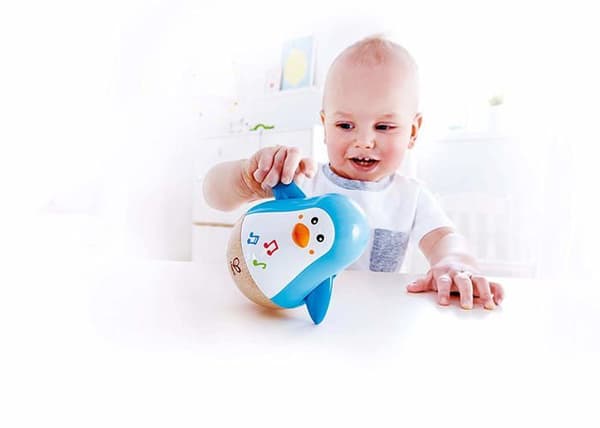 Pingvin Wobble Musik klockspel beige