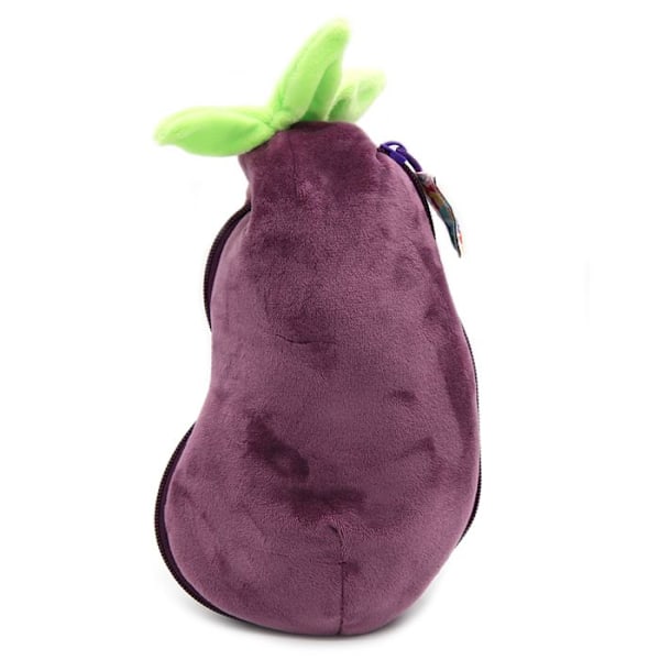 Plyschleksak - Les Déglingos - Flipetz Elephant Aubergine - 2 i 1 - Tvättbar - 13x10x24 cm Lila