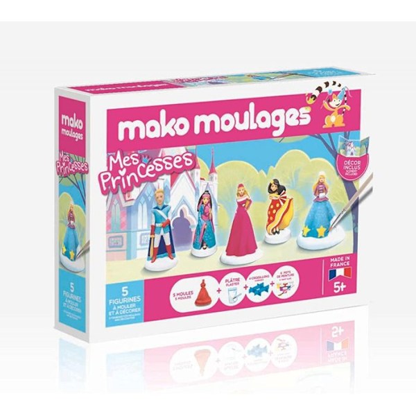 Muottisarja Mun Prinssit - MAKO MOULAGES - 5 muottia - Helmiäispinnoite ja kimallemaali Vaaleanpunainen