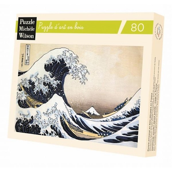 80-bitars konstpussel i trä: Hokusai: The Wave Flerfärgad