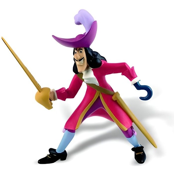 Captain Hook Figure - BULLY - Peter Pan Disney - 10 cm - Mixed - Rosa Fuchsia rosa, lila, guld och svart