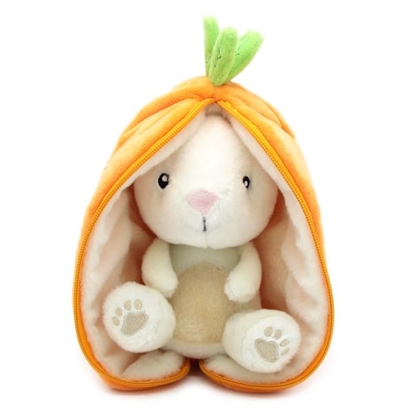 Pehmoeläin - Les Déglingos - Flipetz Pupuni Carotte - 2-in-1 - Kierrätetty vanu - 14x9x26 cm Orange