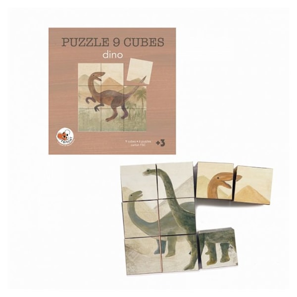 Puzzletikku dinosauruksesta puusta Vit
