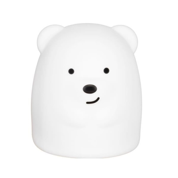 Teddy Bear Night Light - ULYSSE - Högkvalitativ silikon - 3 lägen och 8 färger Vit