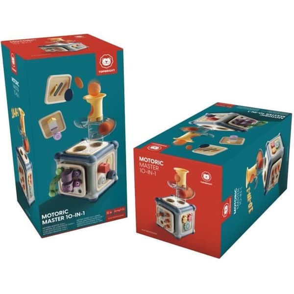 Cube multiactiviteter 10 i 1 i træ, Læringsspil, Fra 12 måneder, Topbright