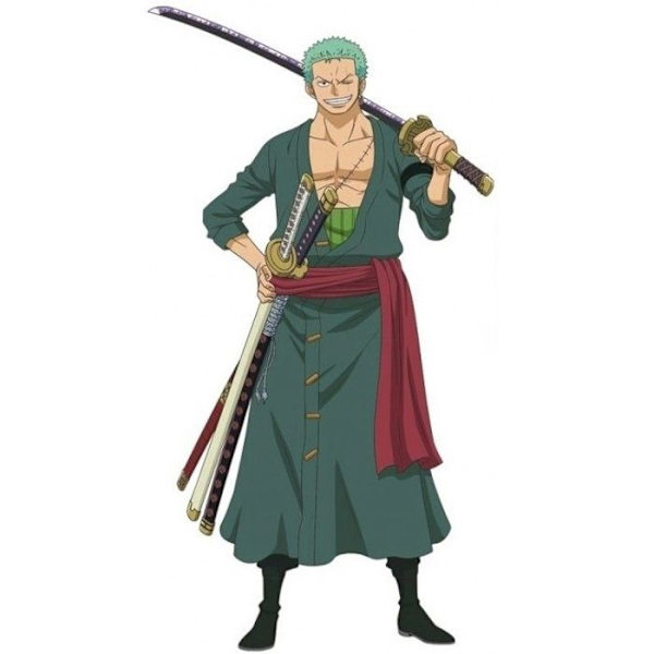 Zoro One Piece barndräkt - CHAKS - Zoro modell - Grön - Officiellt licensierad kostym Grön 7-8 år gammal