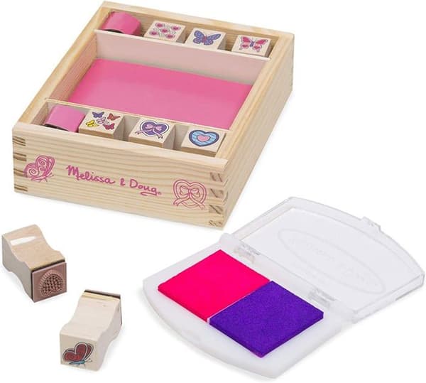 SET FJÄRILS- OCH HJÄRTESTÄMPEL AV TRÄ (SET … Rosa