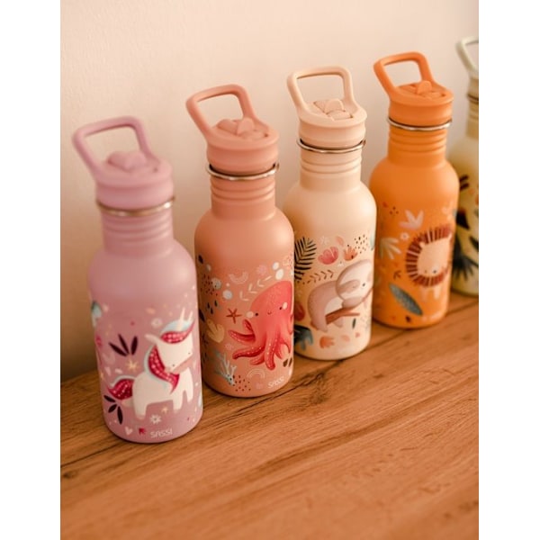 Stainless steel bottle - Sassi Junior - Slurpy - 500 ml - Multicolour - Practical spout Flerfärgad