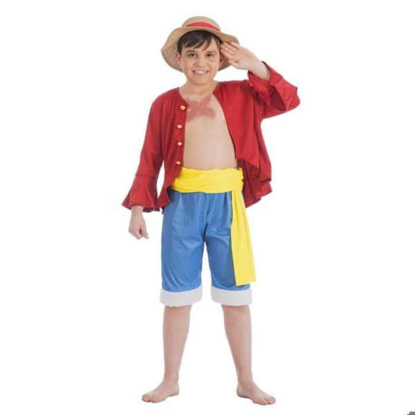 Luffy One Piece -puku poika 7-8 vuotta (128 cm) Flerfärgad 7-8 år gammal