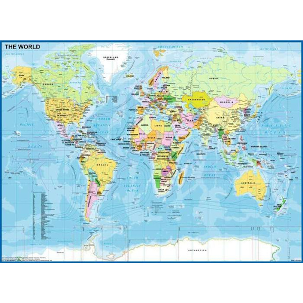 Ravensburger - Jigsaw Puzzle 200 XXL-bitar: Världskarta Flerfärgad