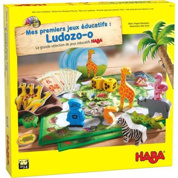 Pedagogiska spel om djungeldjur - HABA - Ludozo-o - 10 spel - Barn 3 år och uppåt