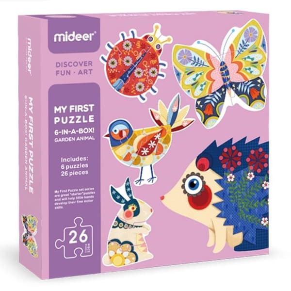 Puslespil Dyr i haven - MIDEER - Til børn fra 2 år - Solid karton Flerfärgad