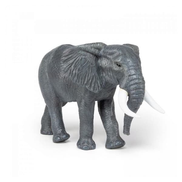 Figurine Stor afrikansk elefant Grå och vit