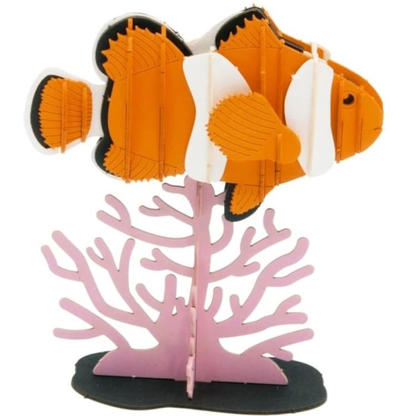 Fridolin - 3D-modell i papper Clownfisk Orange