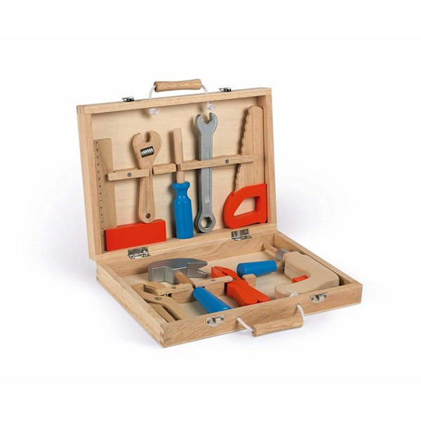 Brico'Kids verktygslåda - JANOD - Från 3 år - Rubberwood Beige
