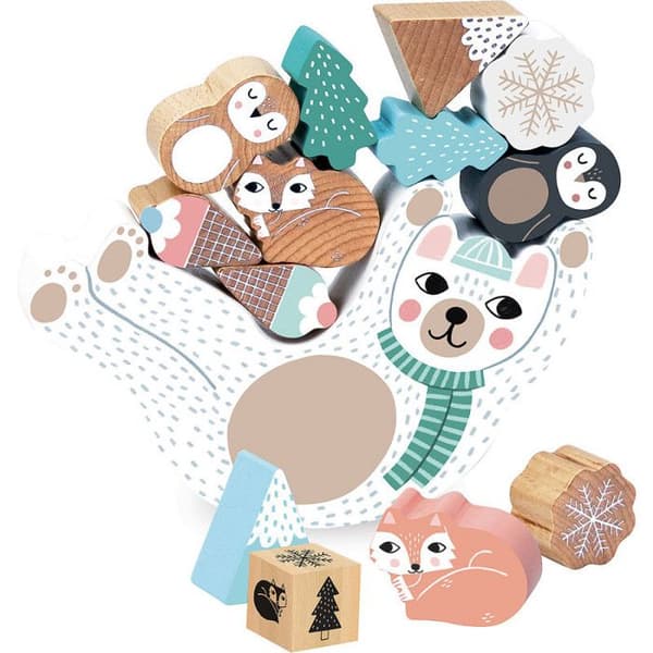 Eddy Bear Balance Game - Michelle Carlslund - 20 x 20 x 4 cm - Multifarvet Vit