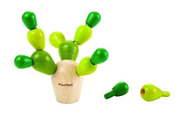 PLAN TOYS Træspil Mini mikado kaktus Grönt och beige