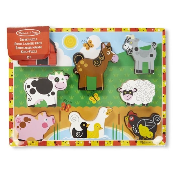 Farm Animals träpussel - MELISSA & DOUG - 9 bitar - Blandat - Från 2 år Flerfärgad