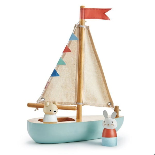 Tender Leaf Toys - Segelbåt - DAM Blå