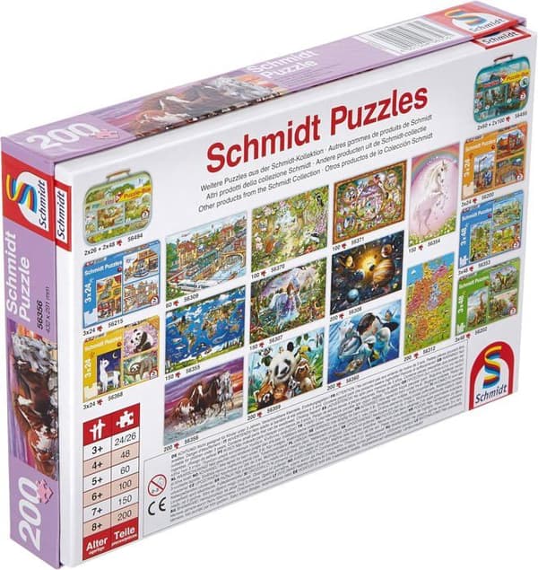 Puzzle Dyr - SCHMIDT - Trio af vilde heste - 200 brikker - Lilla - Barn Violett