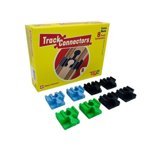 Byggsats - TOY2 - Extra Basic - 8 spårkontakter - BRIO & LEGO DUPLO kompatibel Grönt, blått och svart