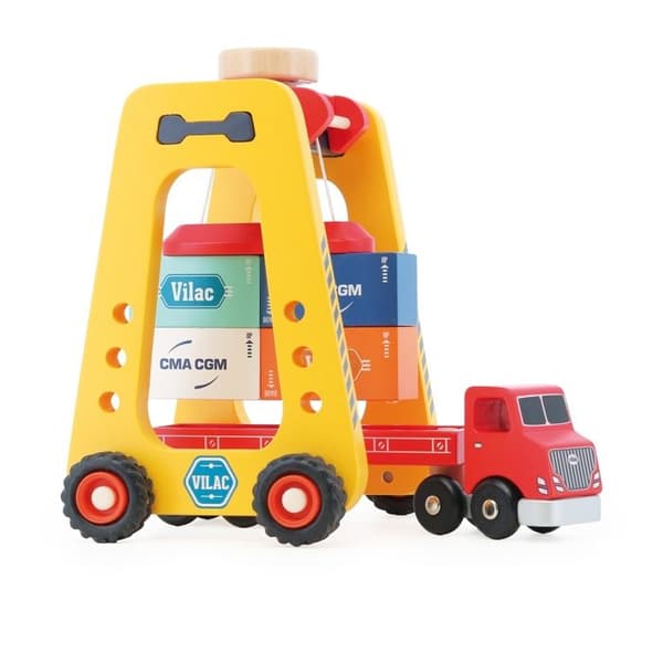 Køretøjer - VILAC - Docker og semi-trailer klatrer - Træ - Gul - 3-8 år Gul