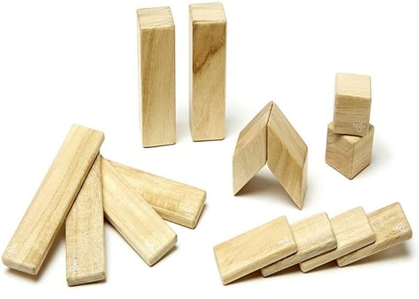 Tegu 14-delt magnetisk træklods sæt, naturlig Beige