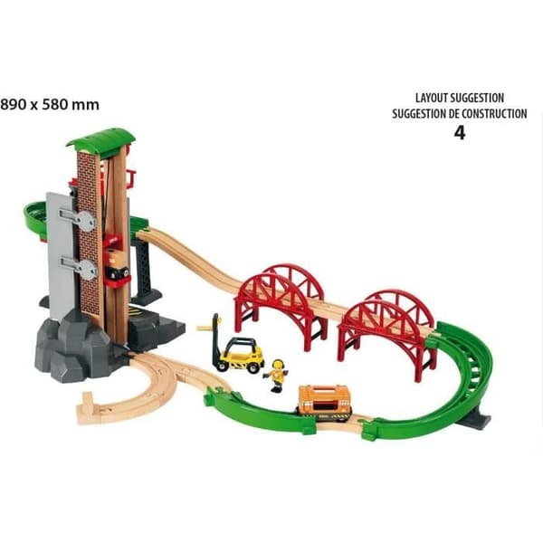 BRIO World Grand Circuit Multimodal Platform - Sæt med 32 dele - Trækurs i træ - Ravensburger - Fra 3 år - 33887 Grön
